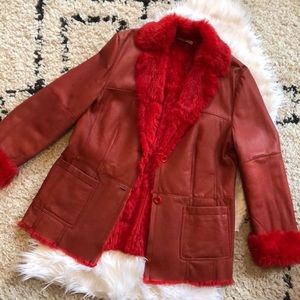 Burberry Leather and Fur Jacket